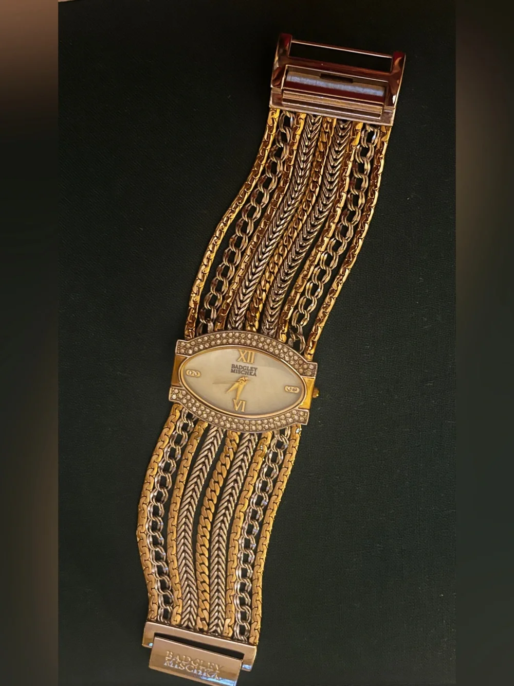Badgley Mischka Gold Multi-Chain Bracelet Watch